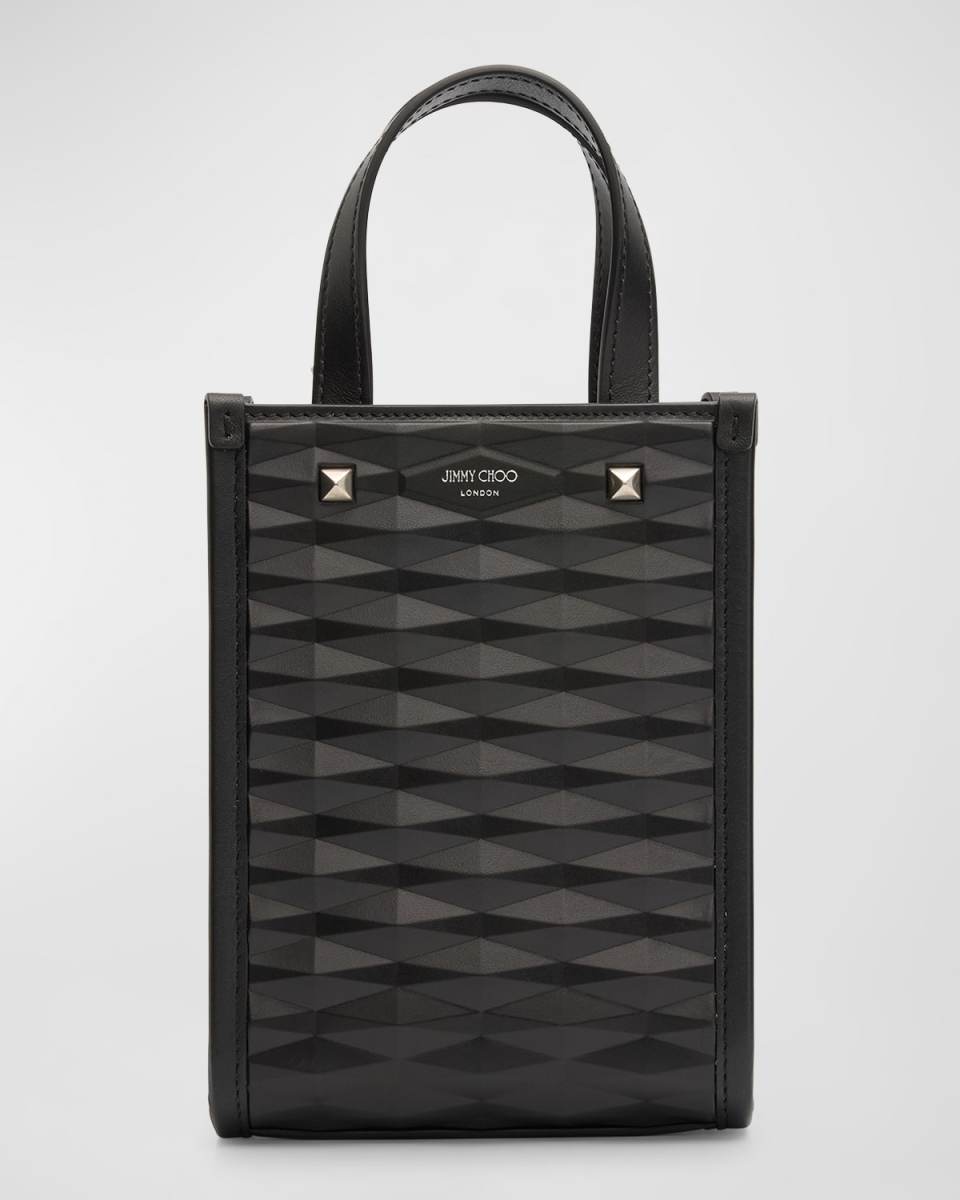 Mini Diamond-Embossed Leather Tote Bag